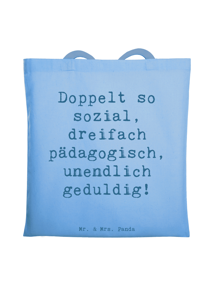 Shopping Tasche Spruch Sozialpädagogin Power mi... in Sky Blue