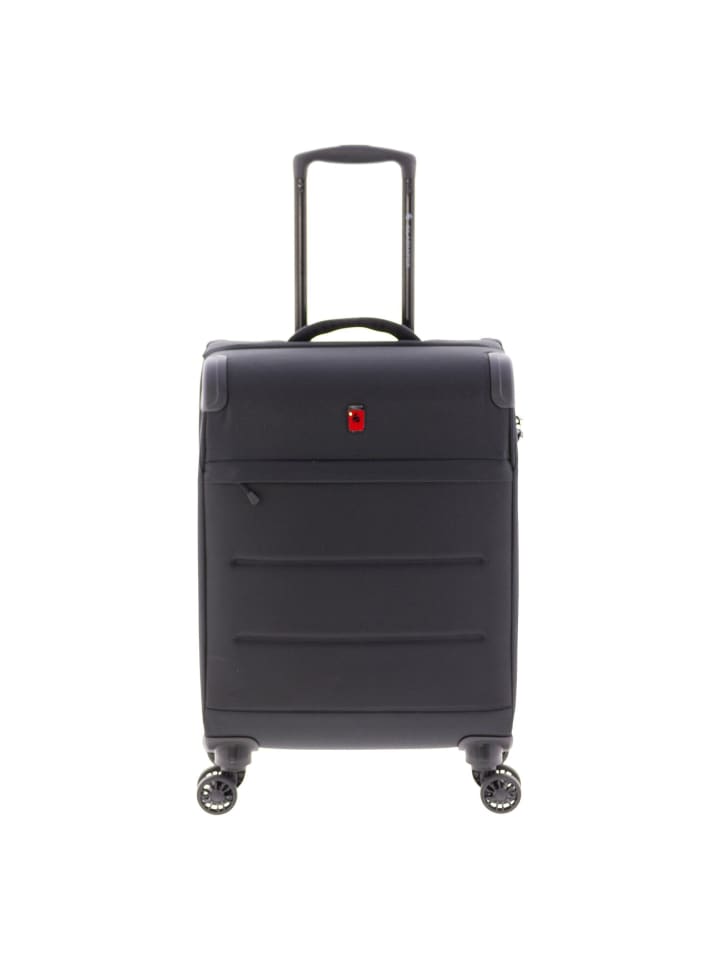 4700 4 Rollen Kabinentrolley 55 cm mit Dehnfalte black