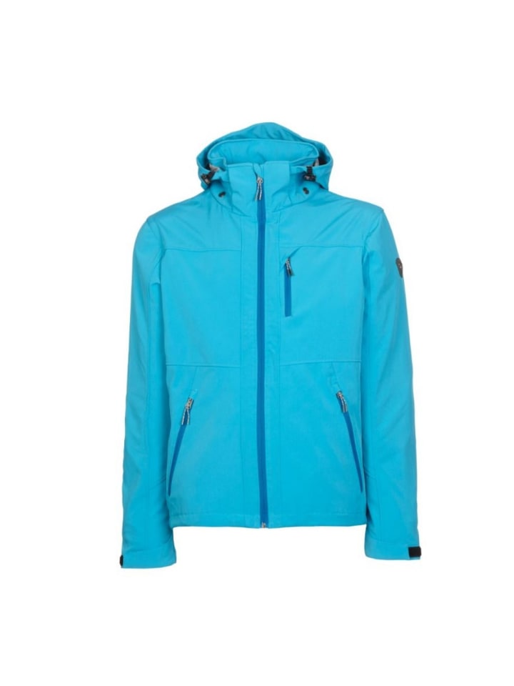 Softshelljacke mit 8.000mm Wassersäule Kapuze in blau
