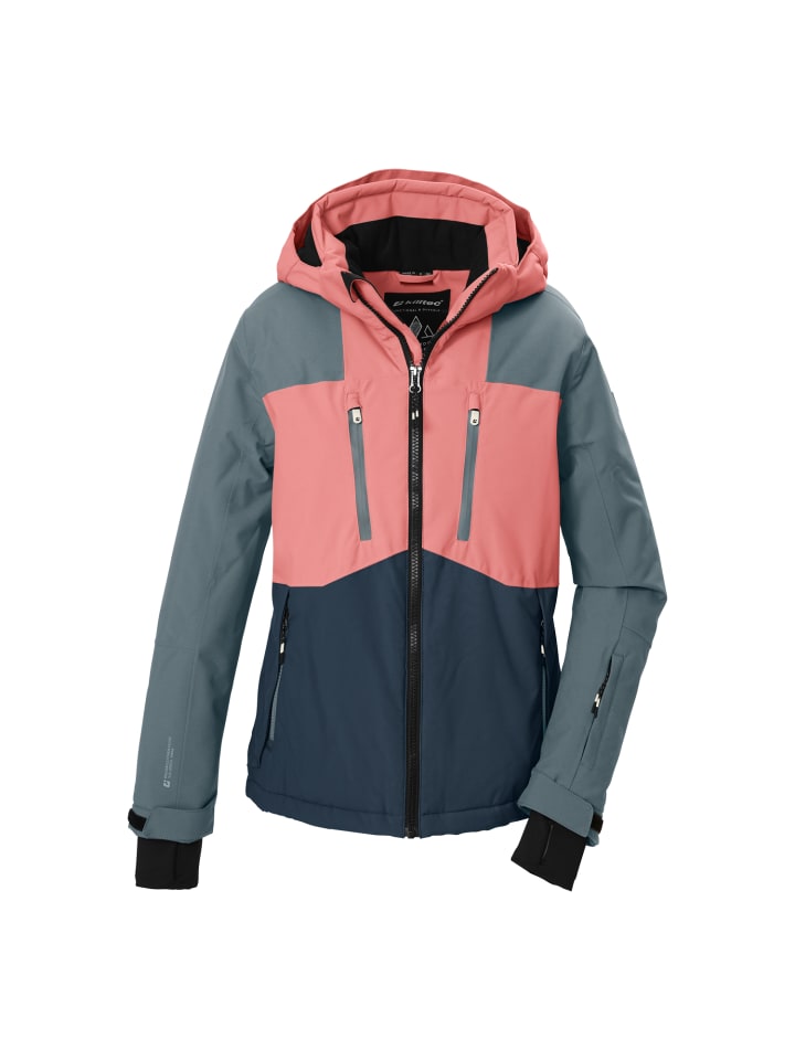 Skijacke mit abzippbarer Kapuze in Blau3019