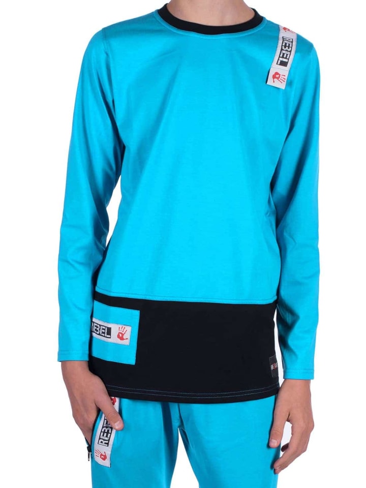Langarmshirt in Türkis