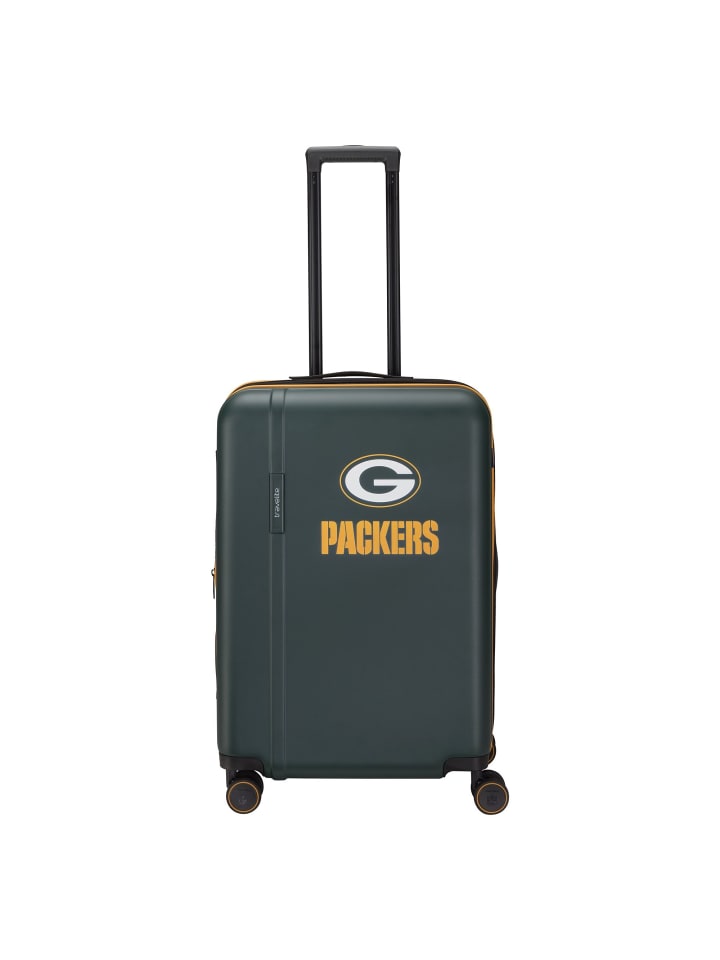 travelite x NFL 4 Rollen Trolley M 67 cm mit Dehnfalte green bay packers