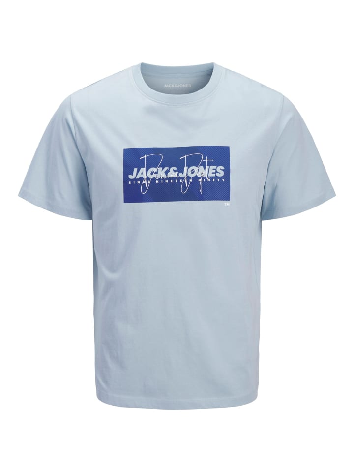 Basic T-Shirt Rundhals Regular Fit JJCOLE JNR in celestial blue