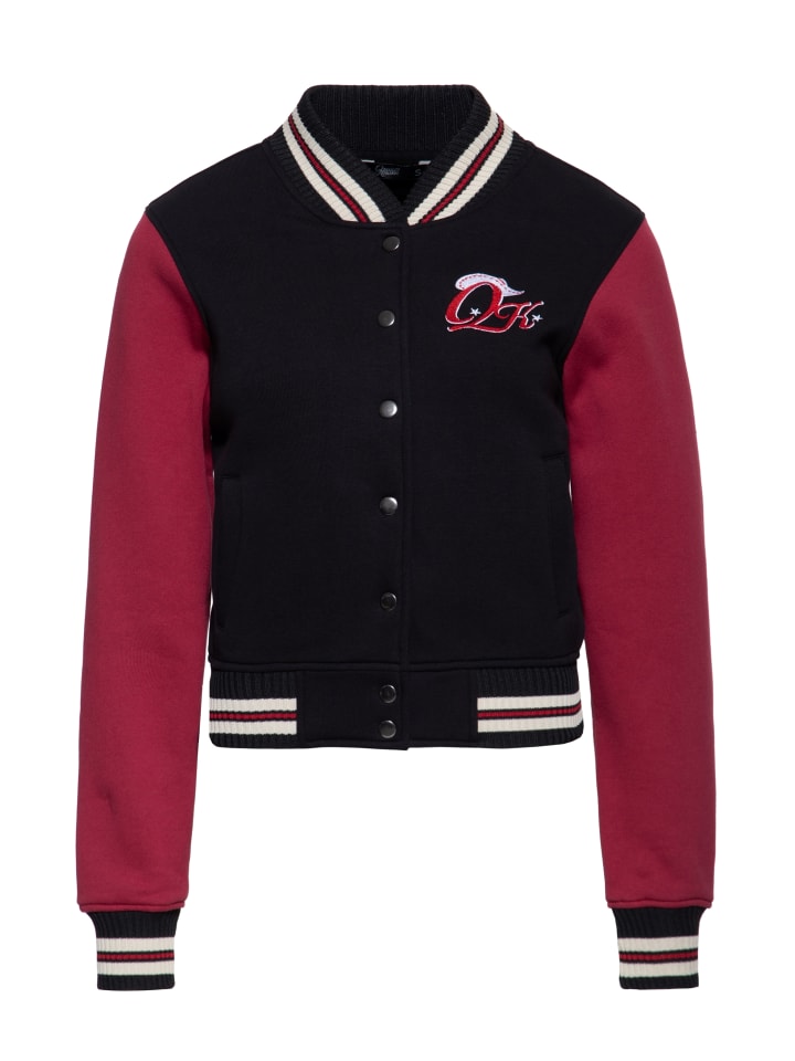Queen Kerosin College Sweatjacke Rebel at Heart in bordeaux
