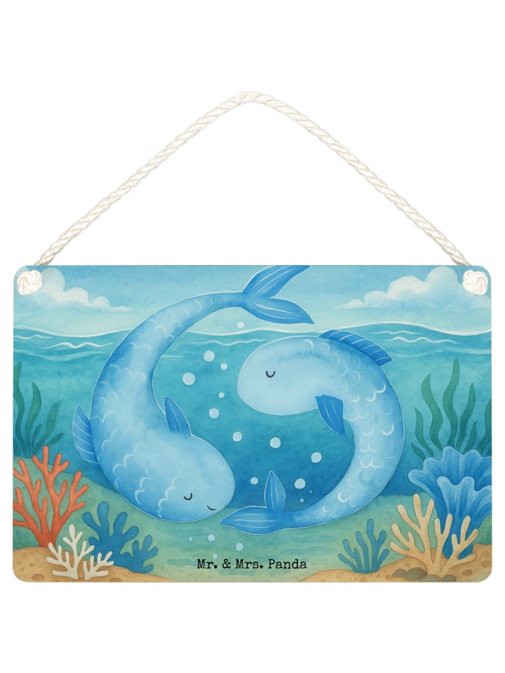 Schild Sternzeichen Fische Design ohne Spruch in Weiß