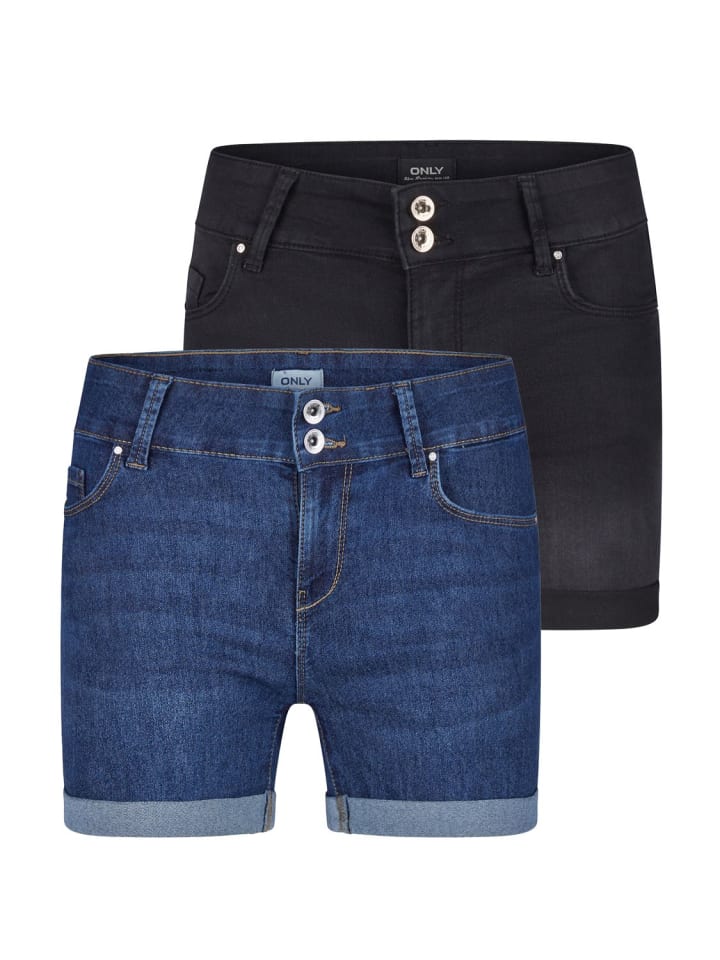 Short ONLCarmen 2er Pack skinny in Blau