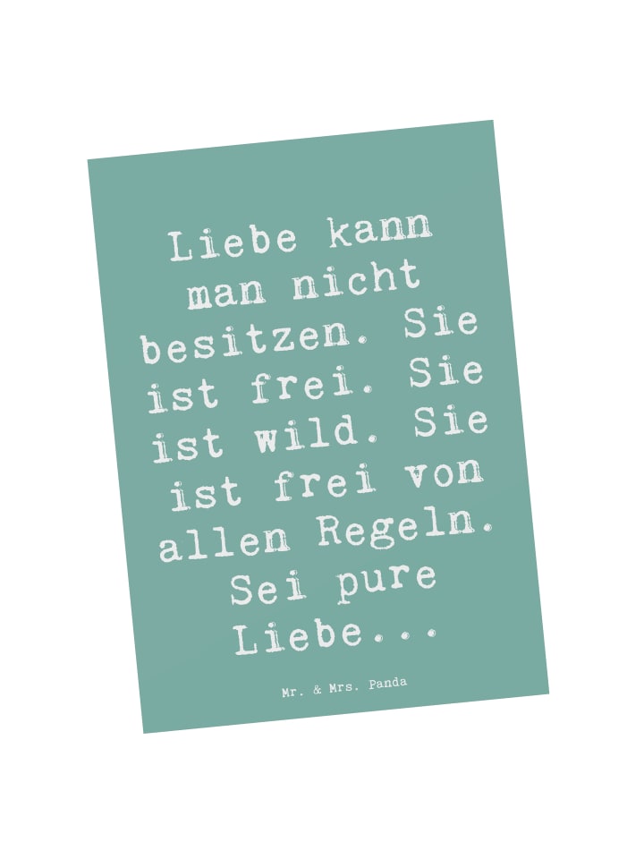 Postkarte Spruch Liebe und Freiheit mit Spruch in Meeresbrise