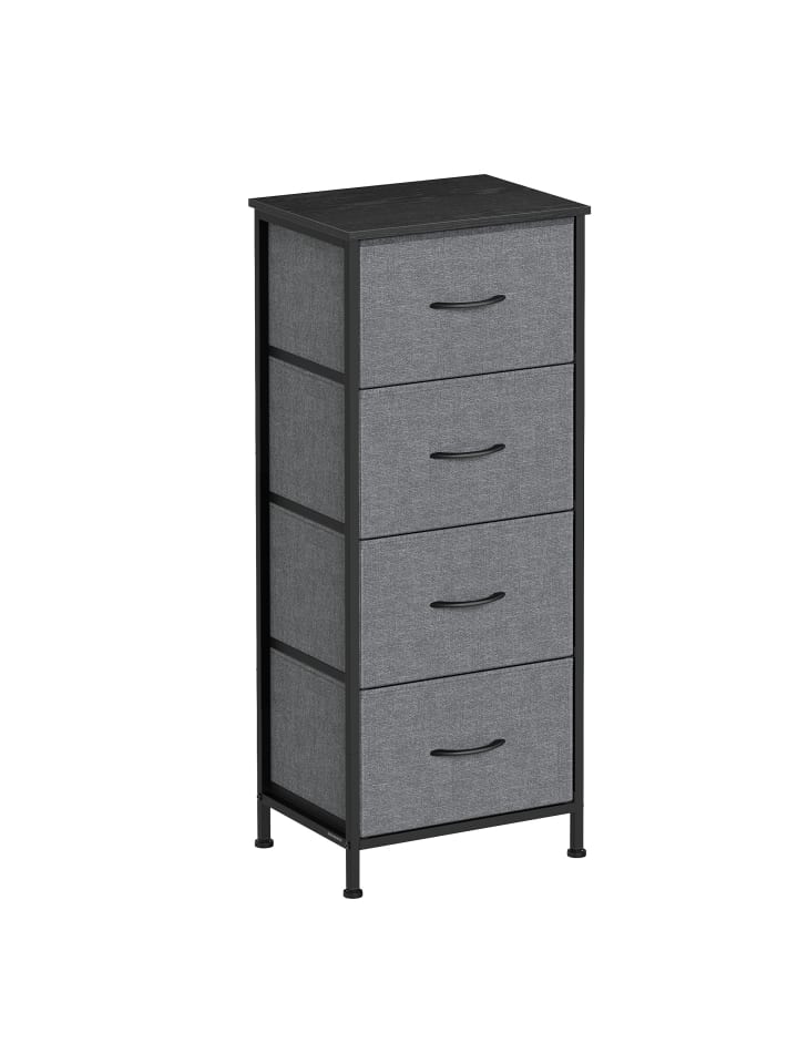 Kommode Bellah in Grau - (B)39.6 x (H)95.2 x (T)30 cm