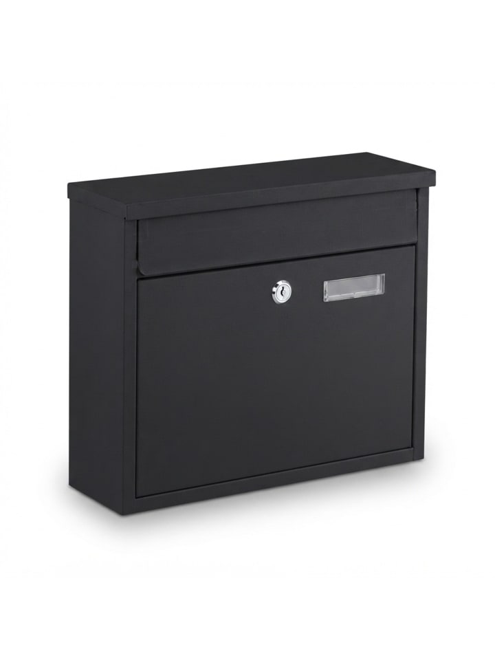 Briefkasten in Schwarz - (B)36 x (H)31 x (T)12 cm