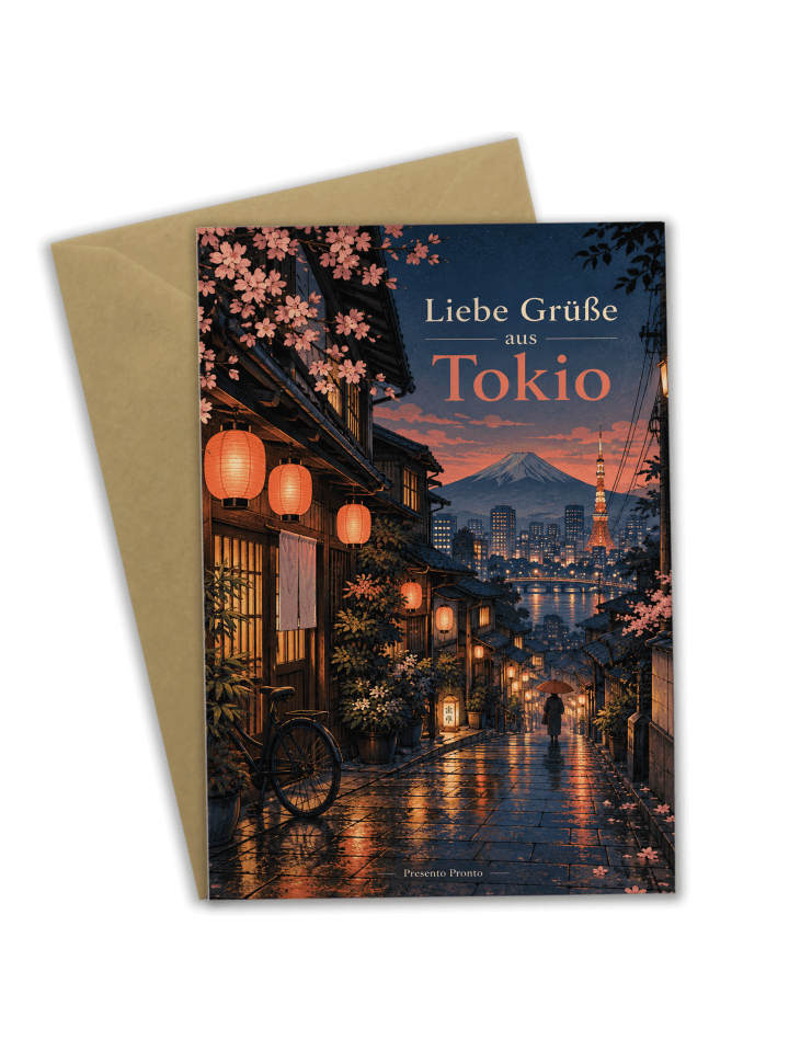 Grußkarte Stadt modern Design mit Spruch in Weiß