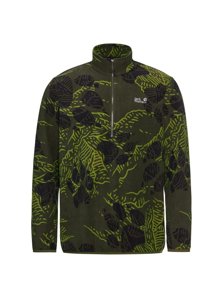Fleecepullover Paw Era 100 Print Half-Zip in Dunkelgrün
