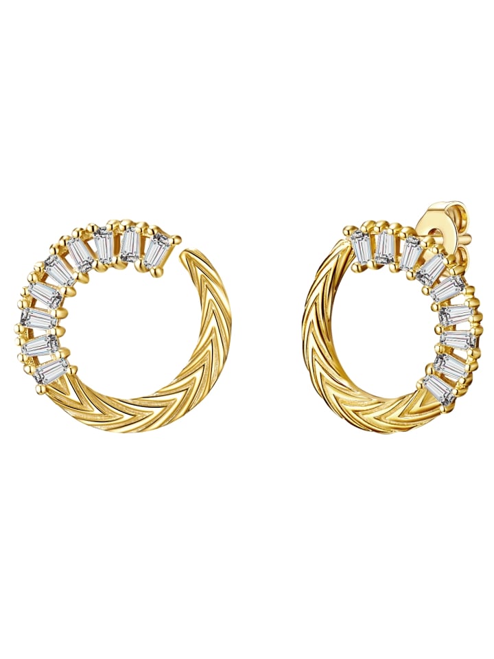 Ohrstecker aus Sterling Silber mit Zirkonia in gelbgold