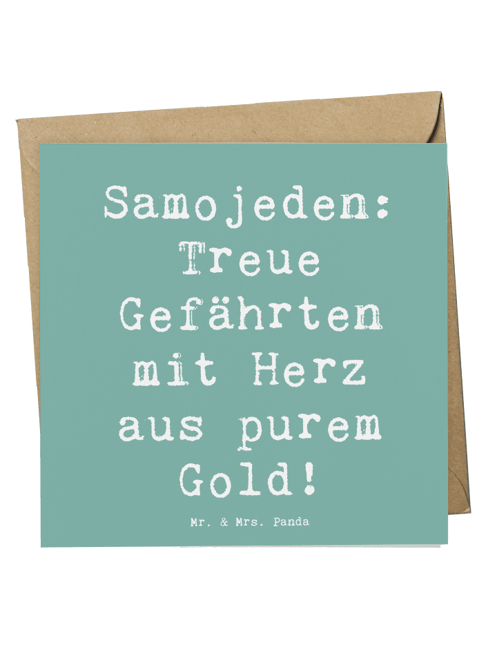 Deluxe Karte Spruch Samojede Herz mit Spruch in Meeresbrise