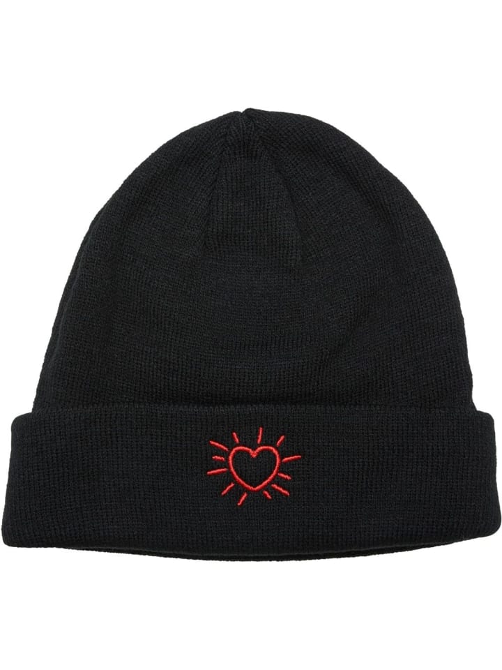 Mütze "Glowing Heart Beanie" in Schwarz