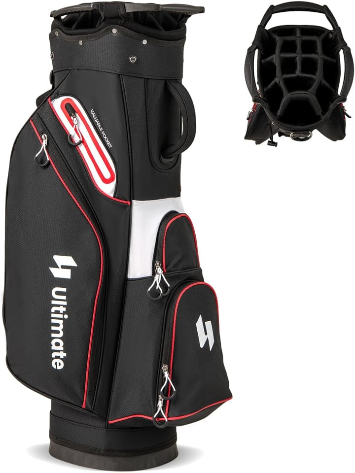 Golfbag mit 14 er Unterteilung & Tragegurt in Schwarz