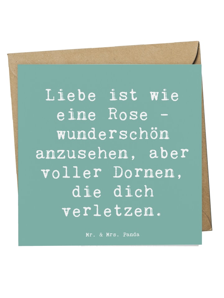 Glückwunschkarte Spruch Rose Herzschmerz mit Sp... in Meeresbrise