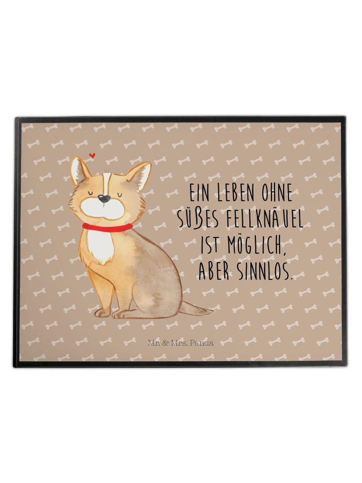 Schreibtischunterlage Hund Glück mit Spruch in Hundeglück