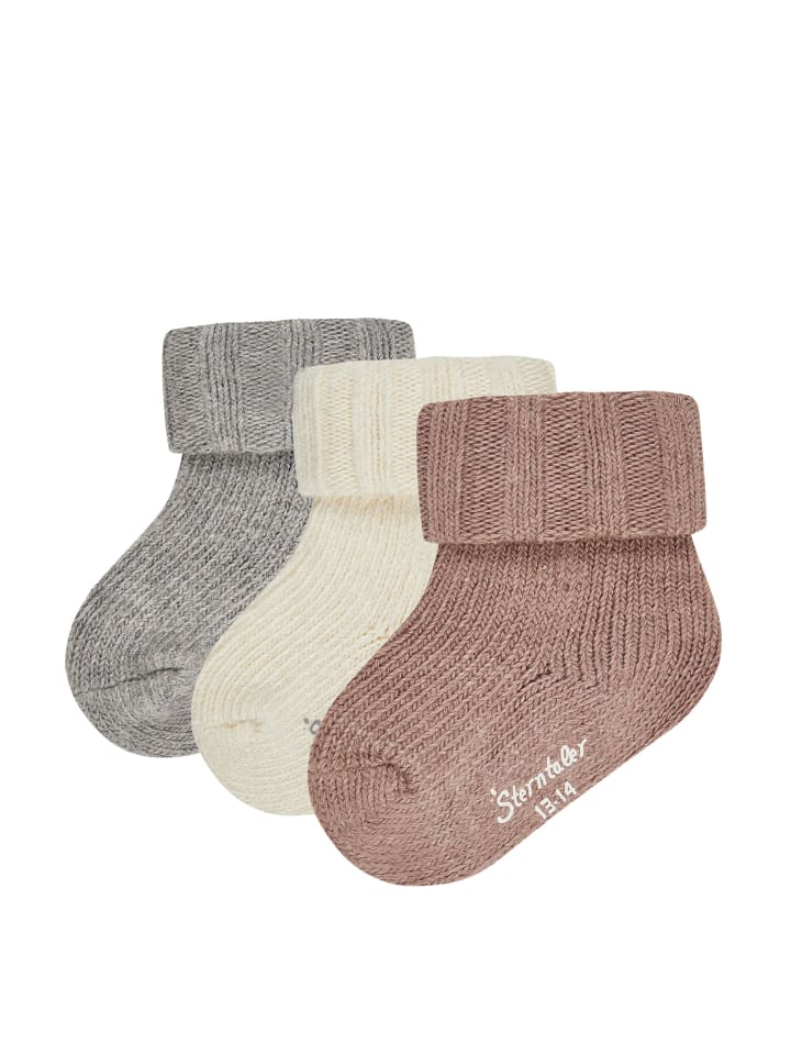 Multipack Baby Socken mit Umschlag, aus Wolle in sortiert