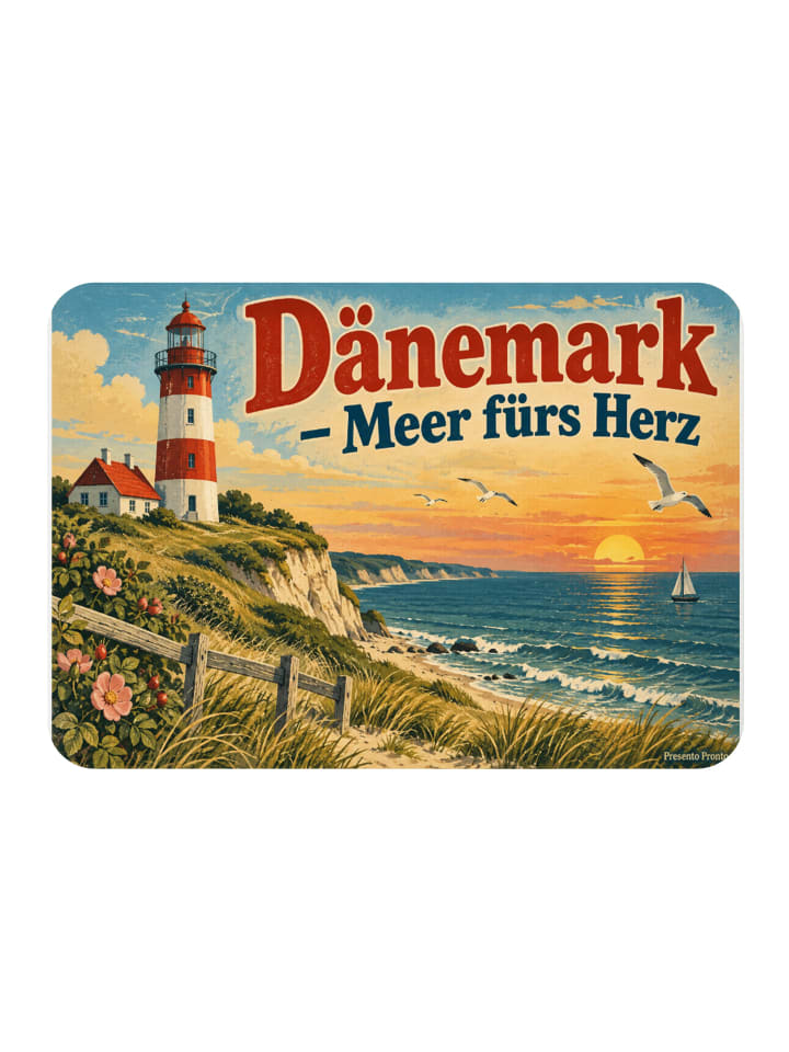 Magnet Leuchtturm nostalgisch Design mit Spruch in Weiß