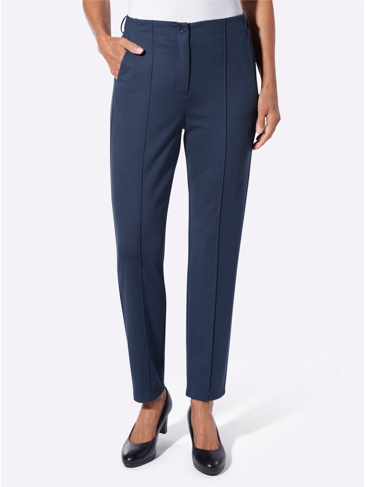 Jersey-Hose in dunkelblau