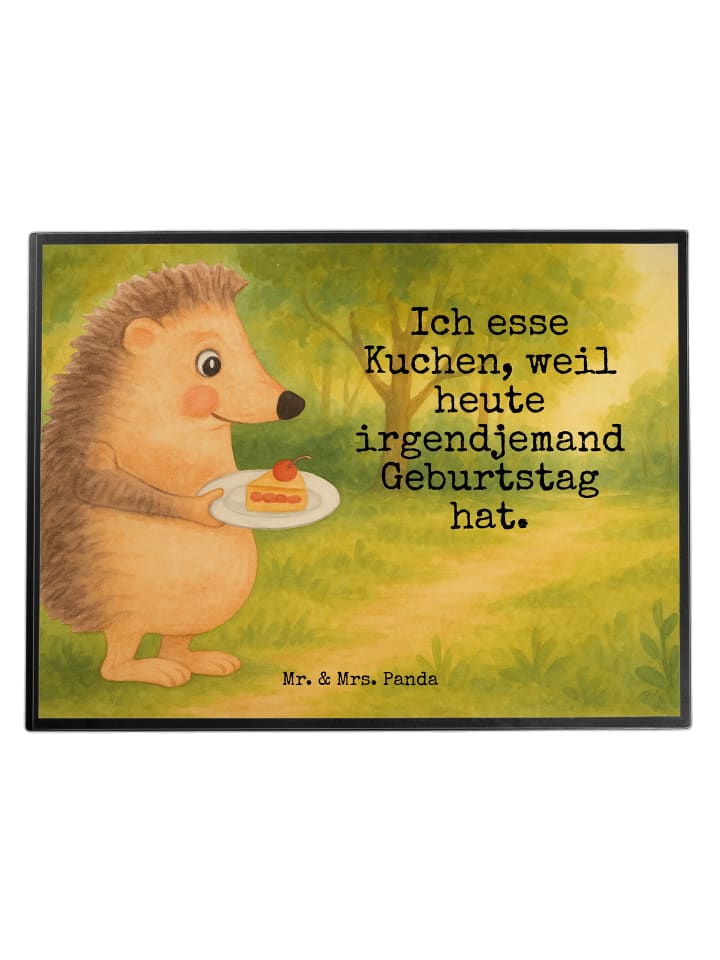 Tischschutzmatte Igel Kuchenstück Design mit Sp... in Weiß