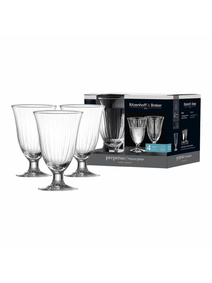 4er Set Wassergläser Perpetuo in Transparent 330 ml