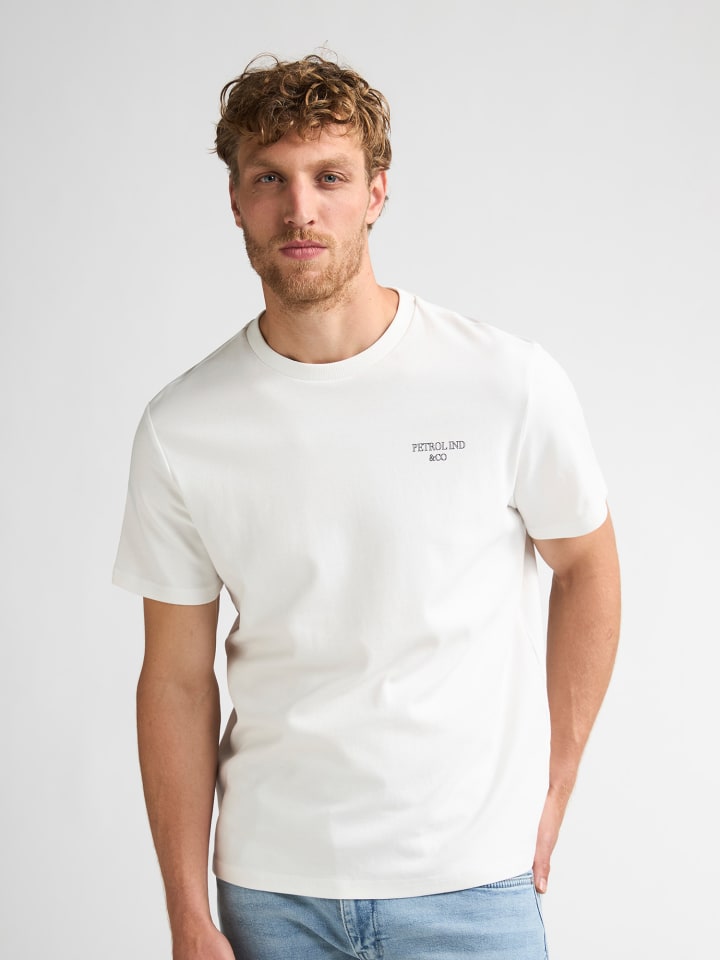Baumwoll-T-Shirt mit Print zimmer in Weiß