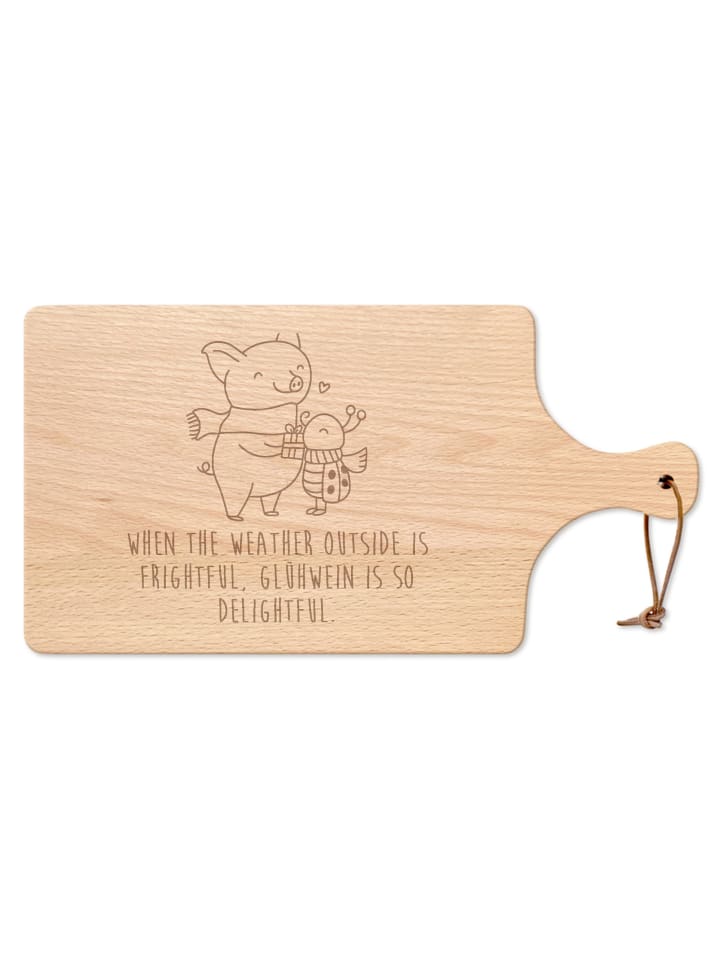 Servierbrett Holz Glühschwein Smörle mit Spruch in Transparent