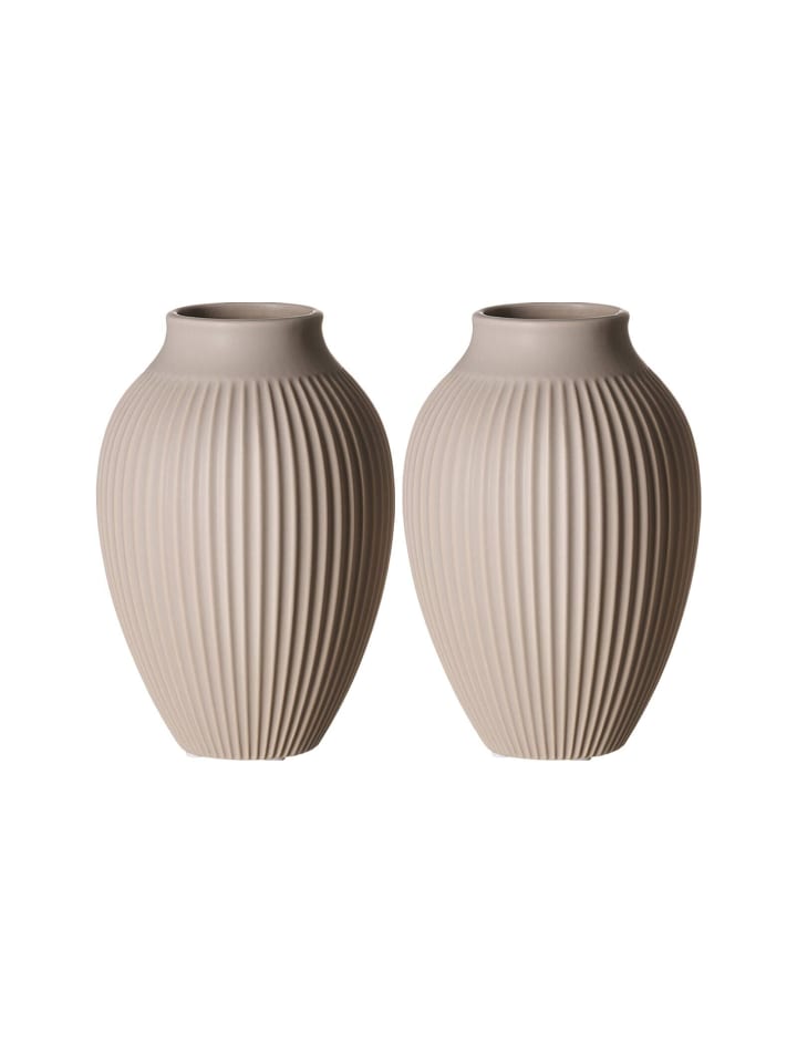 2er Set Vasen Alsta in Beige 19 cm