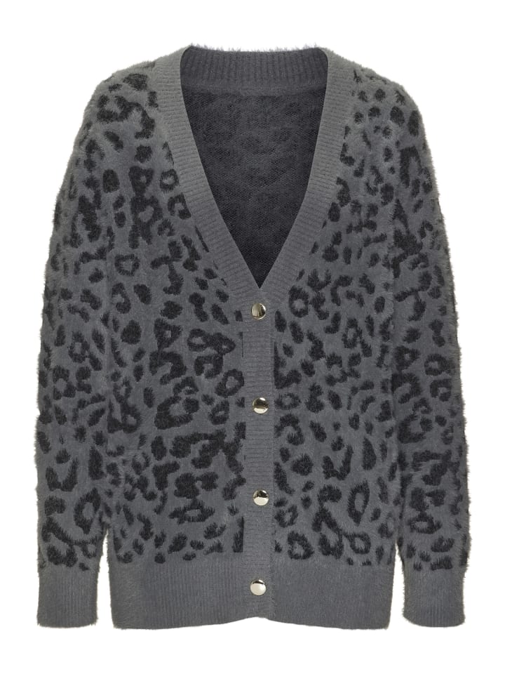 Strickjacke in anthrazit-schwarz
