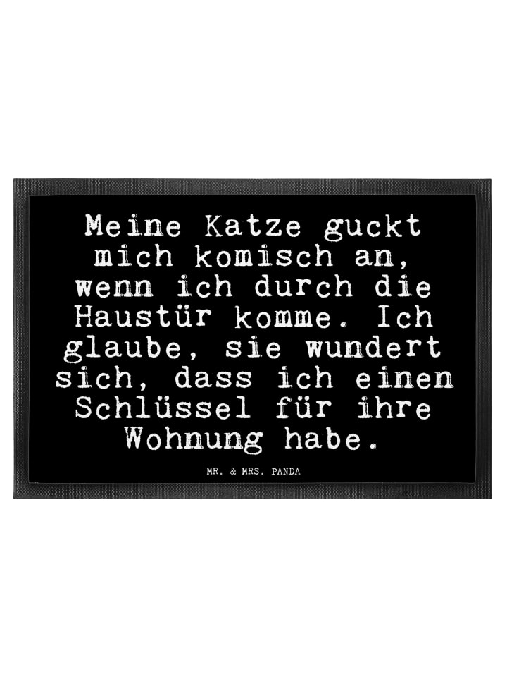 Schmutzfangläufer Meine Katze guckt mich... mit... in Schwarz