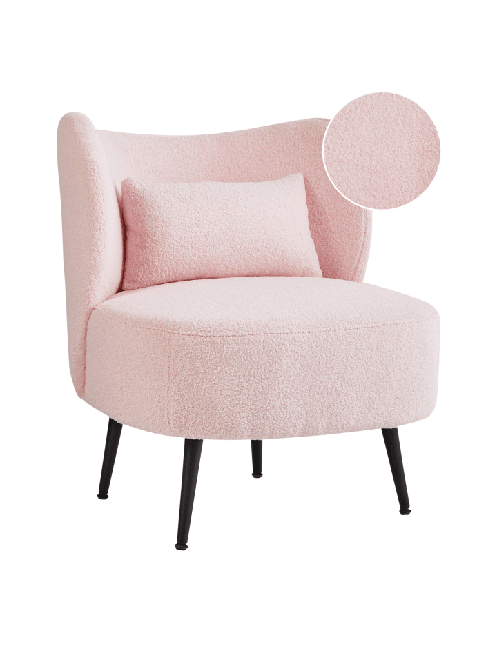 2-tlg Sessel OTSBY in Rosa/Schwarz
