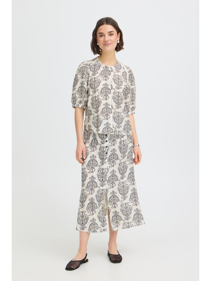 Hemd kurzarm FRARIANA Regular fit in BOHO MUSE WHITE W. BLACK