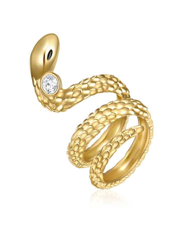 Ring Schlange aus Metall-Legierung mit Kristallen von Swarovski® in gelbgold