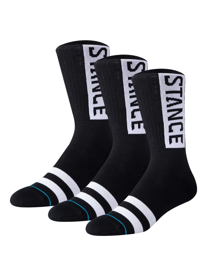Socken 3er Pack in Schwarz