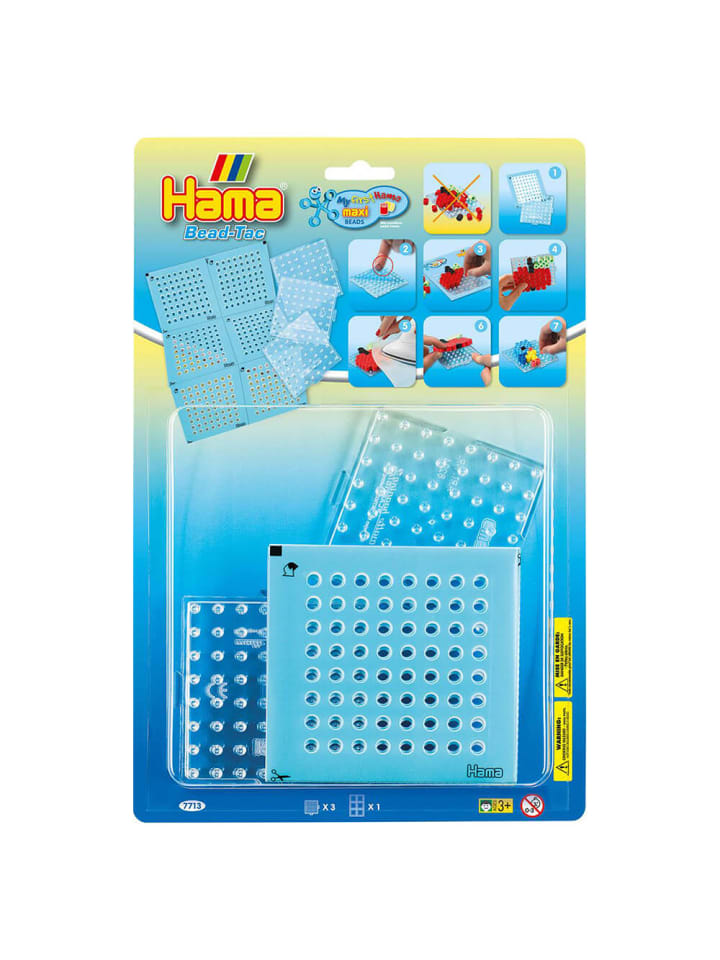 Blister mit 3 Maxi-Stiftplatten, Viereck, und Bead-Tac - ab 3 Jahren