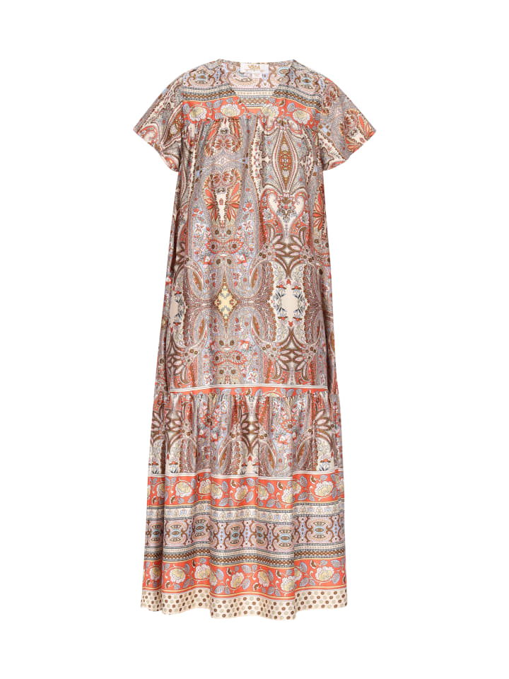 Damen Kleid in Apricose Mehrfarbig