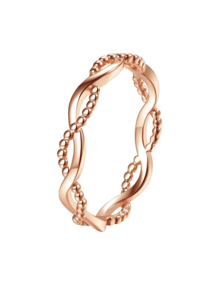 Vergold. Doppelt Gedrehter Ring aus 925er Sterlingsilber in Roségold