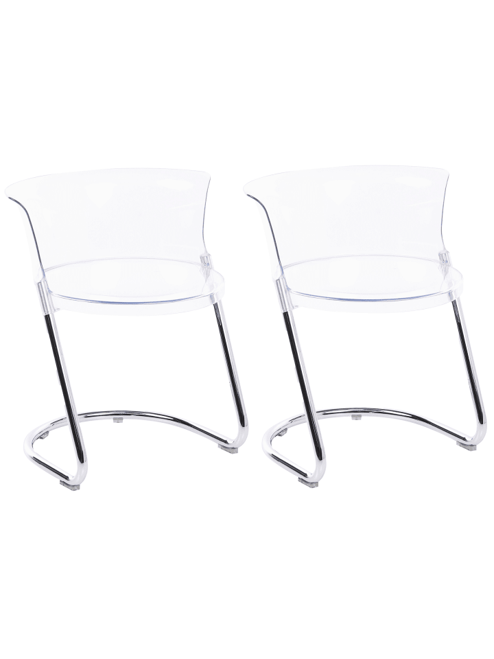 2er-Set Esszimmerstuhl OSHKOSH in Transparent/Silber