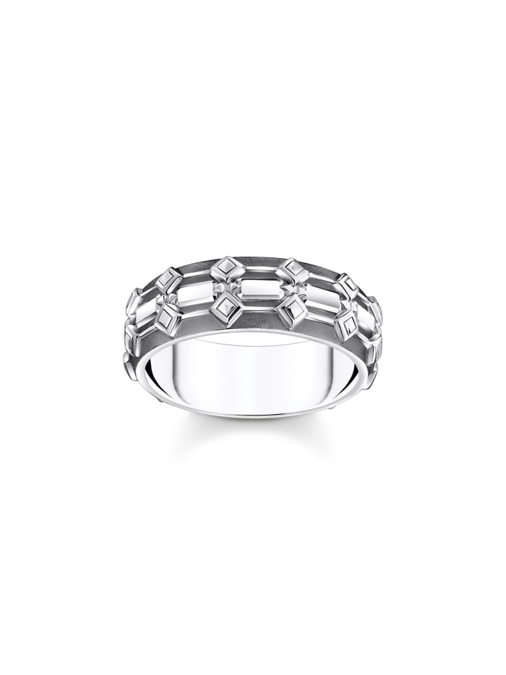 Ring Krokodilpanzer Breit in silber