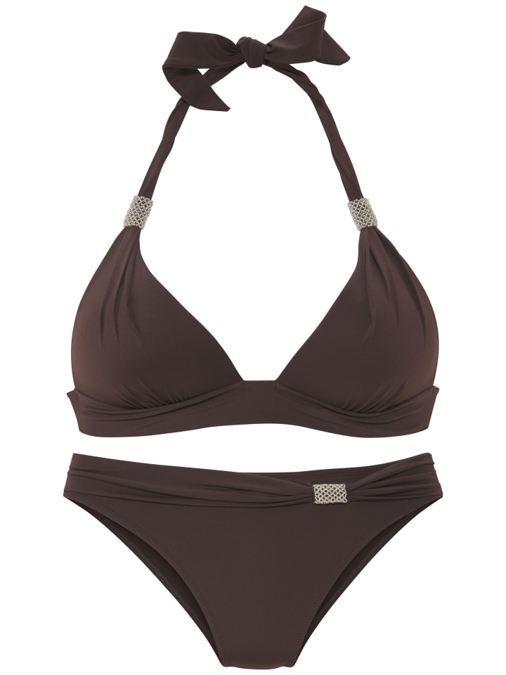 Triangel-Bikini in dunkelbraun