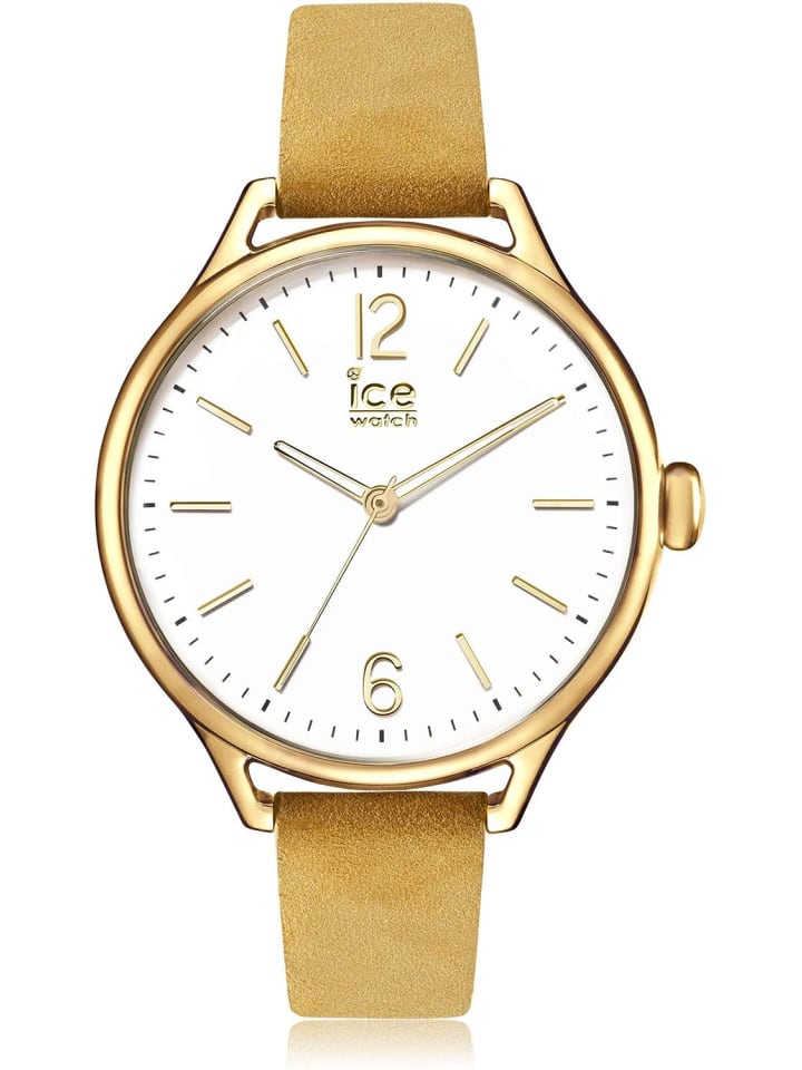 Quarzuhr Ice Time Beige Champagne beige Lederarmband 32 mm in beige