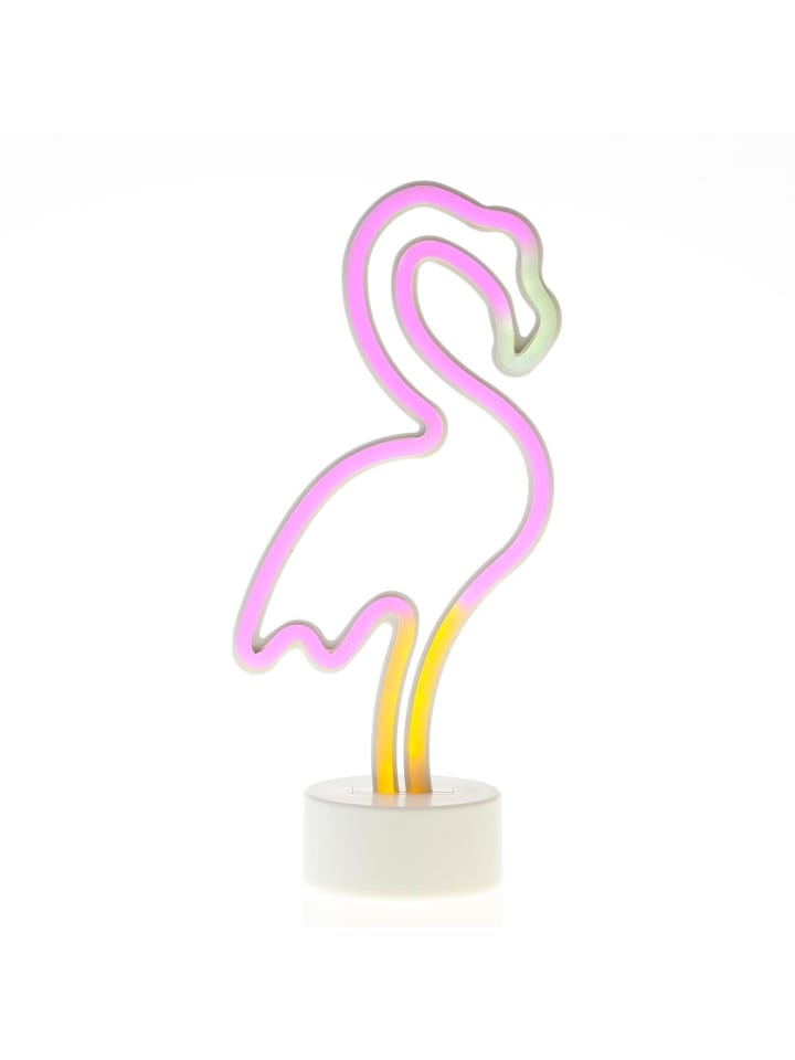 LED Neonlicht Dekofigur Flamingo H: 30cm in pink, gelb