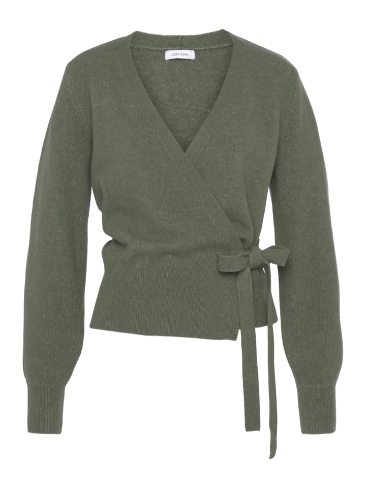 Wickelstrickjacke in grün