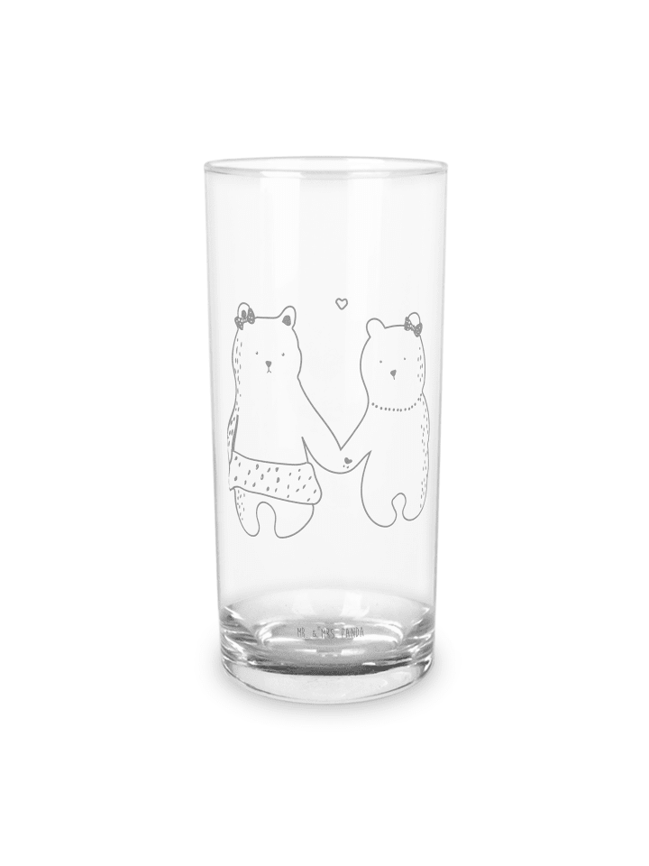 Wasserglas Bär Freundin ohne Spruch in Transparent