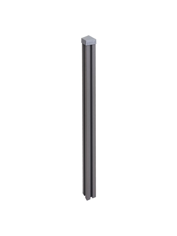 WPC-Pfosten Savoie für WPC-Zaun, 240cm, grau