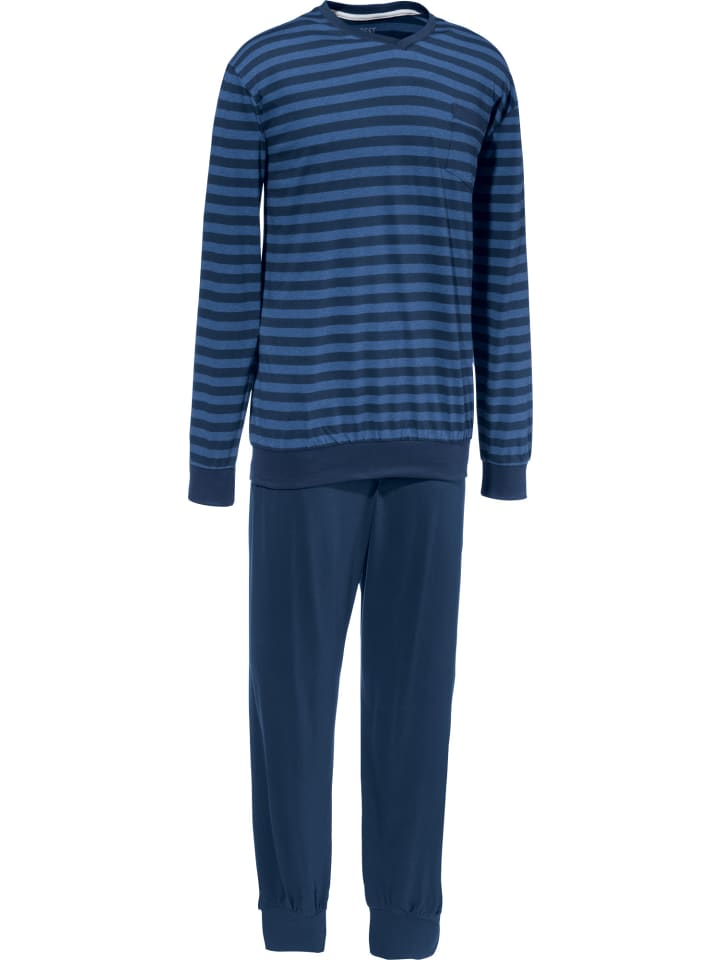 Single-Jersey Schlafanzug in blau