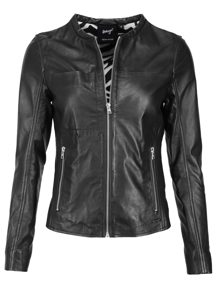 Lederjacke in schwarz