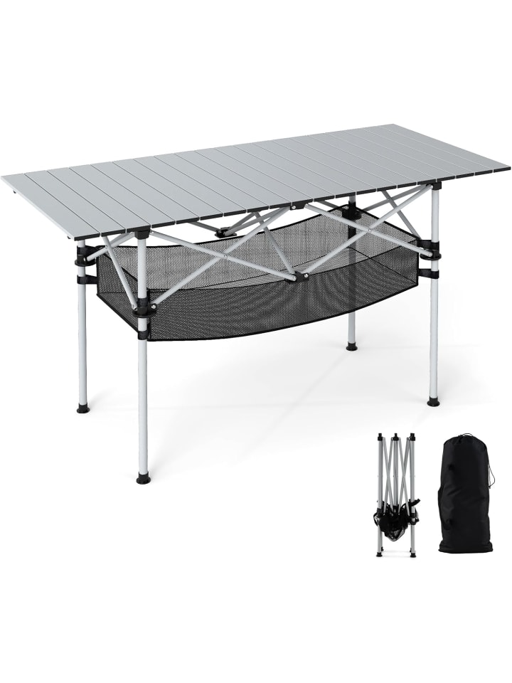 Campingtisch klappbar 119x55cm in Silber
