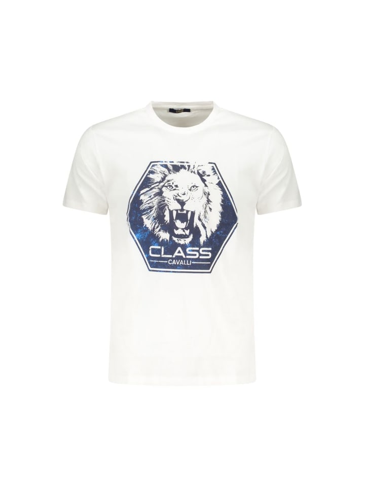 Weiß Baumwolle Herren T-Shirt